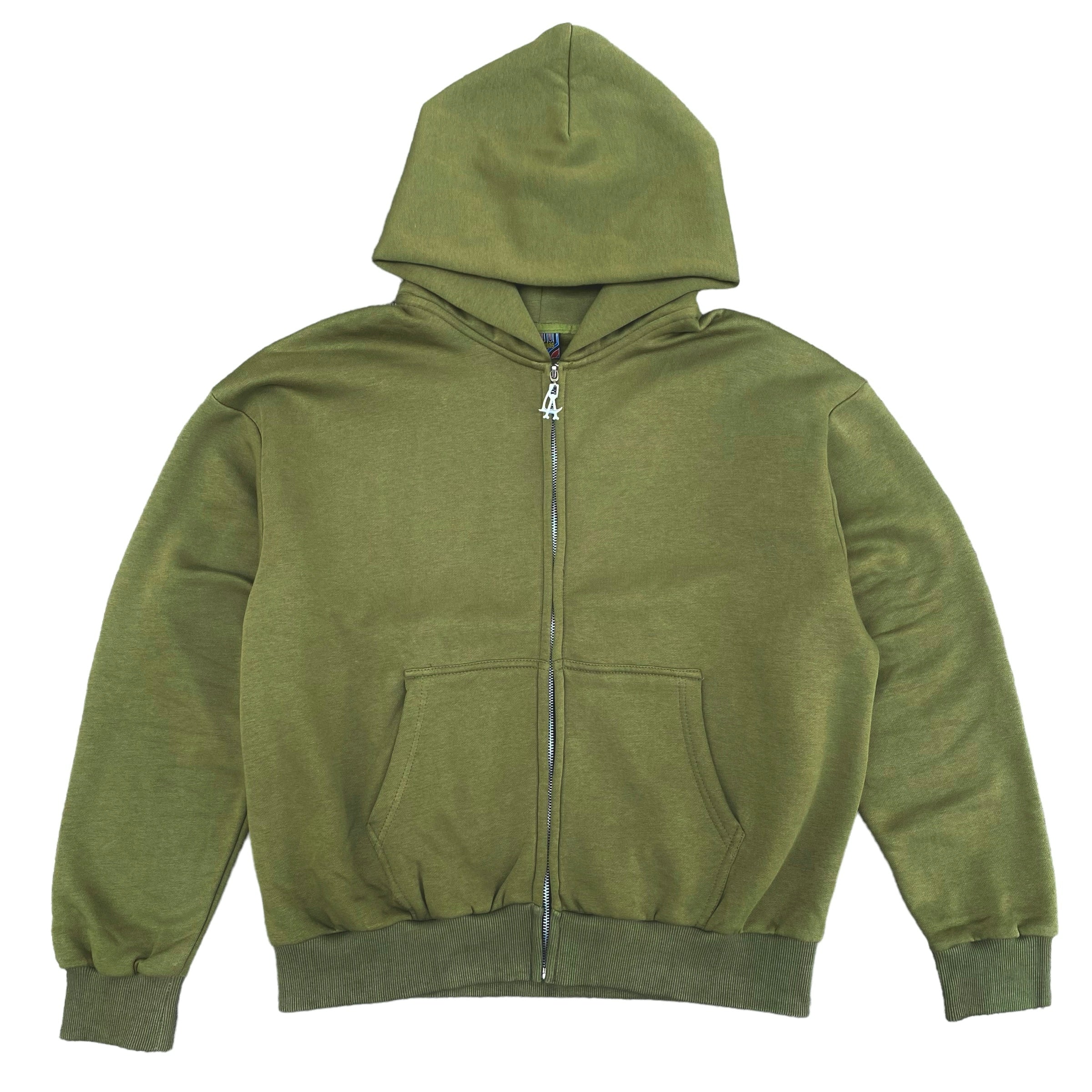 Blank Scythe Logo-Zip Hoodie - Olive