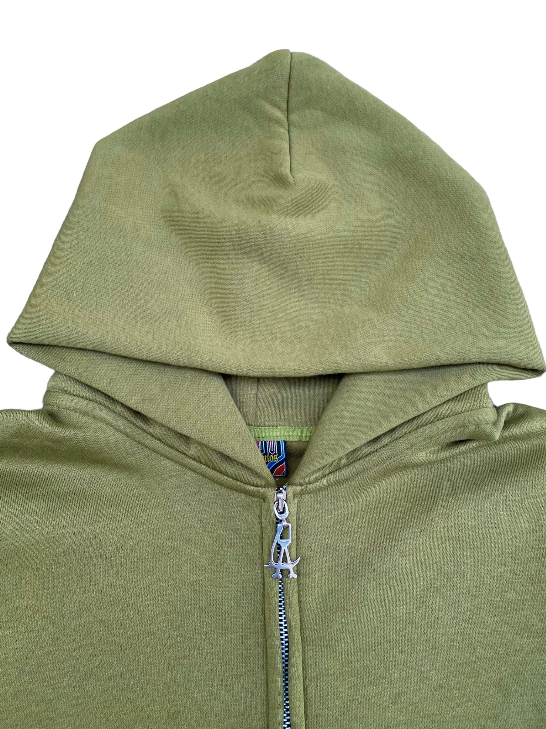 Blank Scythe Logo-Zip Hoodie - Olive