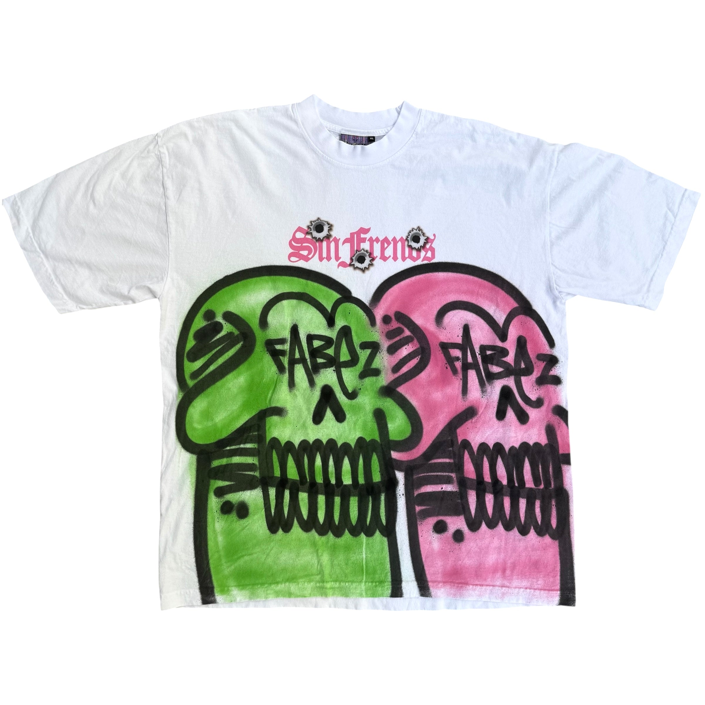 Sin Frenos x Fabez Logo Skull tees