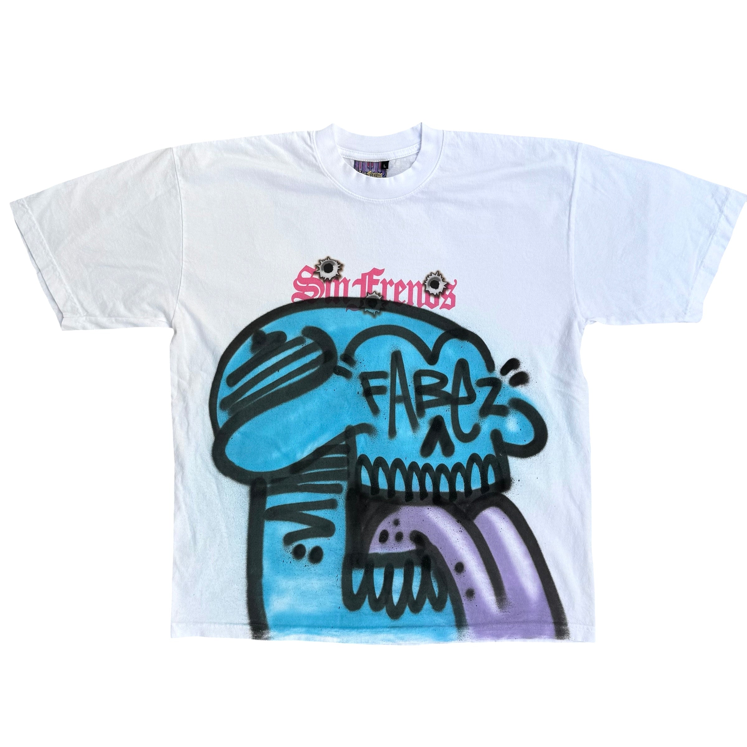Sin Frenos x Fabez Logo Skull tees