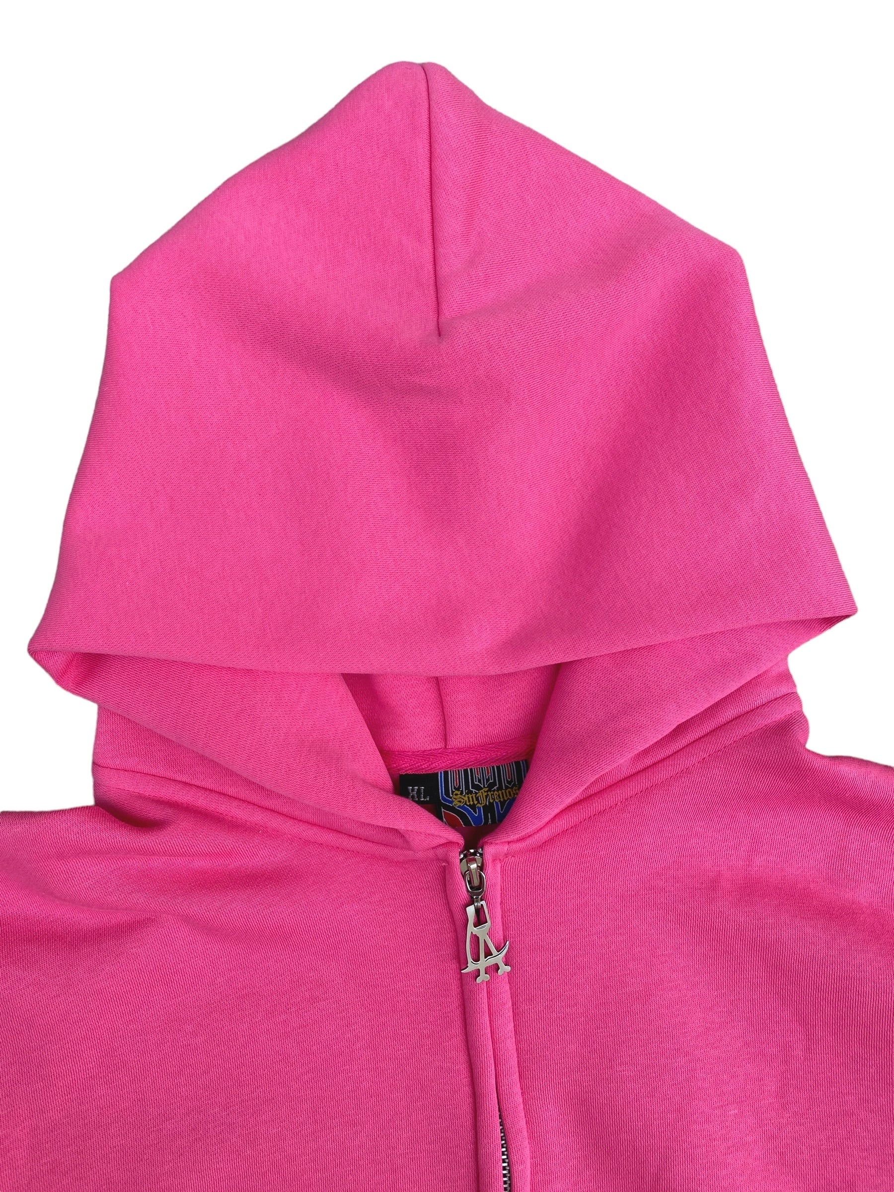 Blank Scythe Logo-Zip Hoodie - Pink