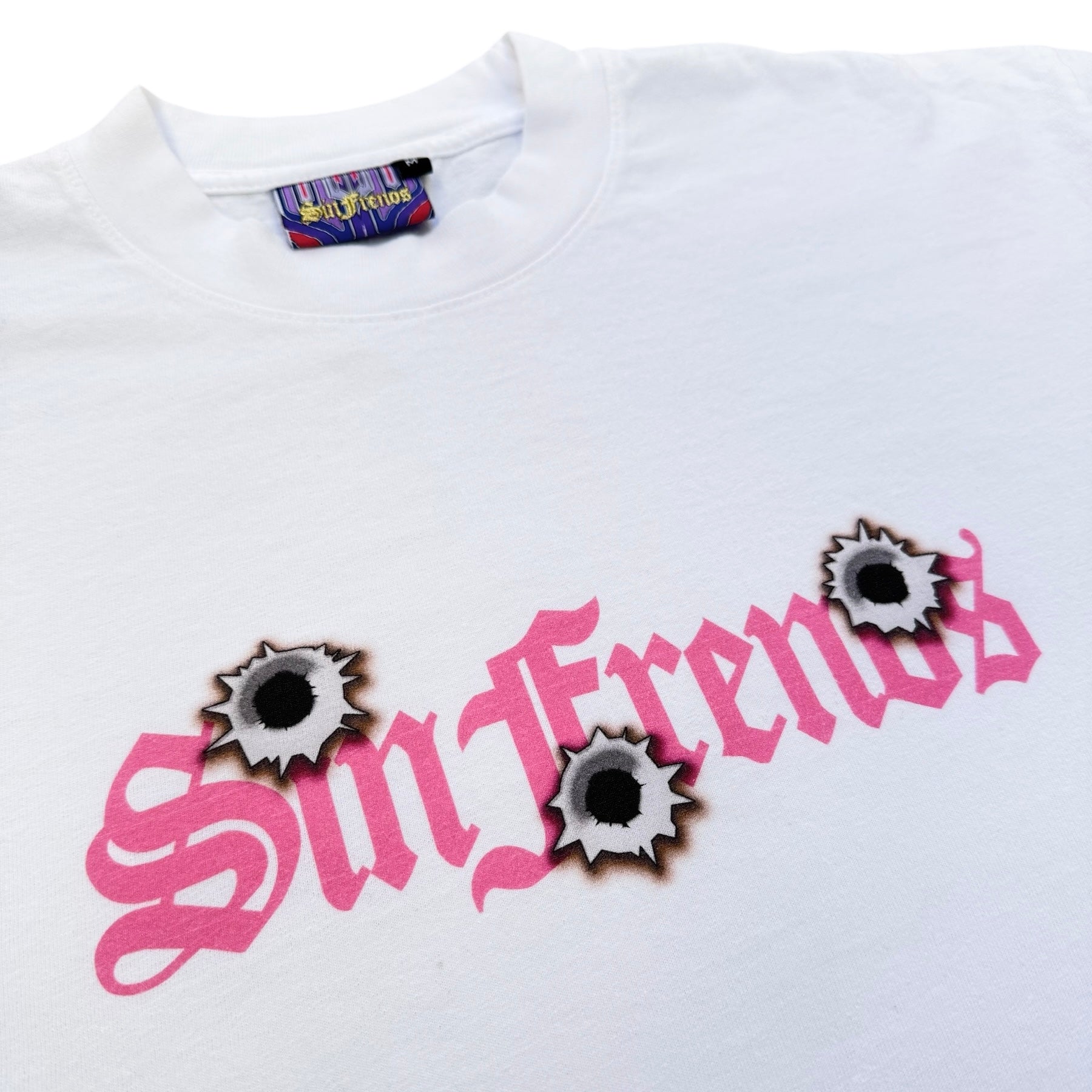 Sin Frenos Bullethole logo tee Wht/Pnk